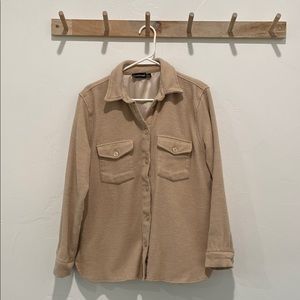 Tan Button-Up Shirt Jacket